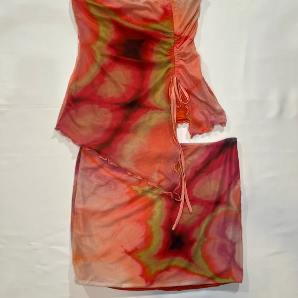 Tiger Mist Sariah StraplessTop and Mini skirt‎ Set size L Marble-Print - Image 2
