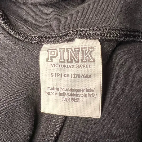 PINK by Victoria's Secret High Waisted Black Leggings Logo on sides SZ Small - Image 4