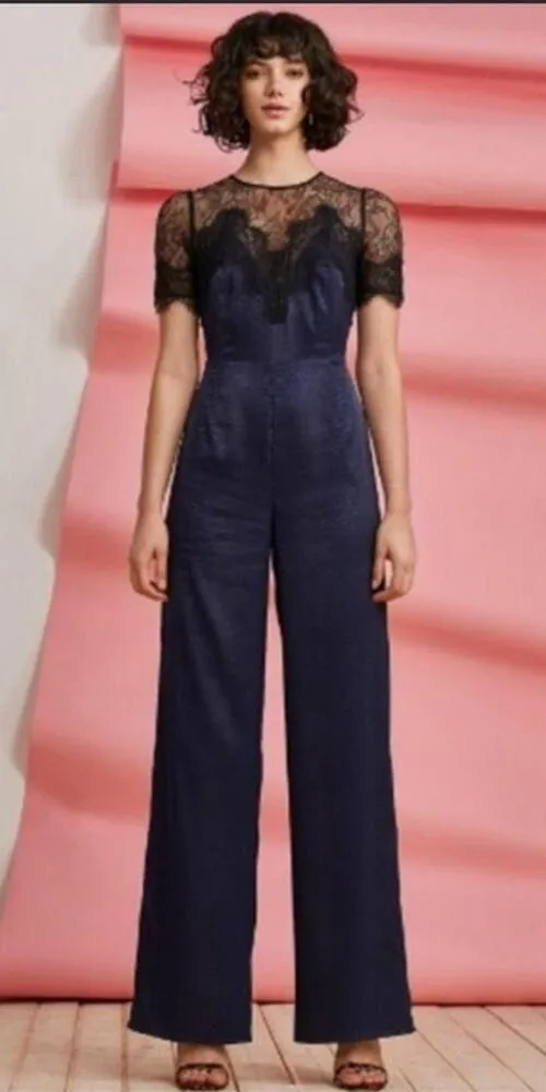 NEW Foxiedox Nixie Lace Wide Leg Illusion Neck Jumpsuit, NWT, Size XS, MSRP $189 - Image 3