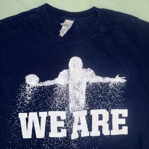 Gildan Navy T-Shirt with White Graphic - Image 2