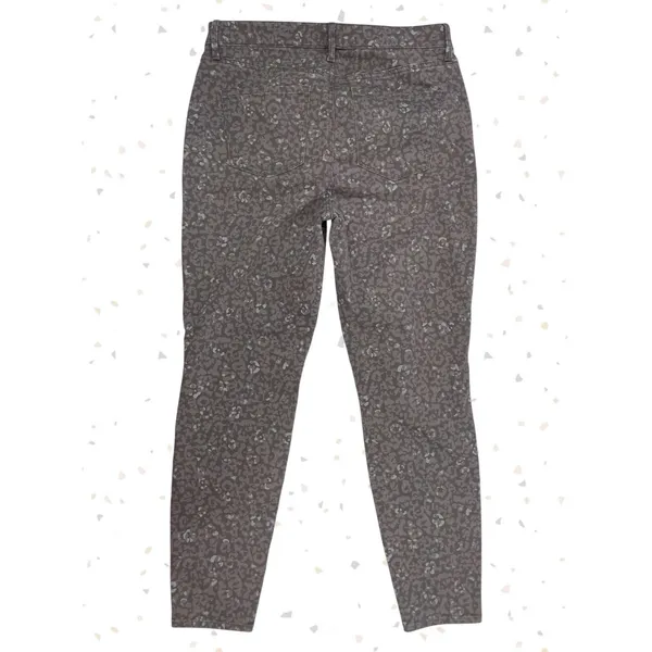 Talbots Gray Pants Leopard Print Jeggings Skinny Jeans Casual Office Fit Size 12 - Image 2