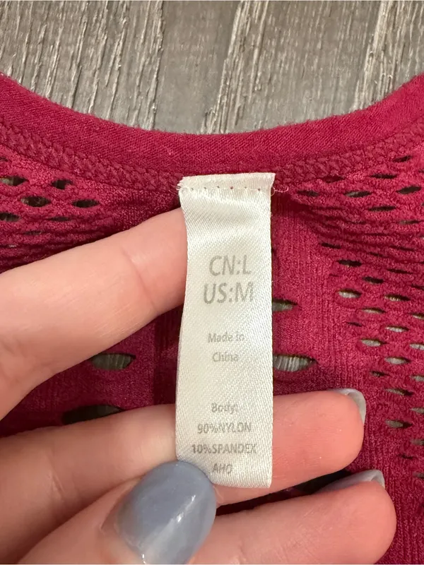 Red Mesh Sports Bra Size M - Image 3