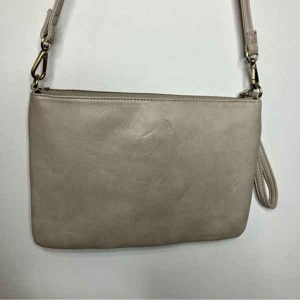 Street level faux Suede crossbody‎ purse gray - Image 7