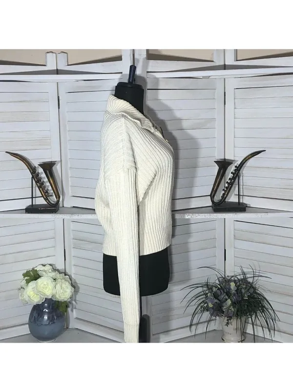 Vintage 90s cream cardigan cotton ribbed cottage peppy Fisherman Coastal cowgirl - Image 3