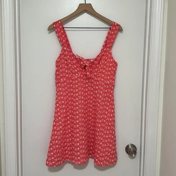 BLUE RAIN | NWT Women's Boutique Pink Andrea Embroidered Eyelet Mini Dress,‎ L - Image 4