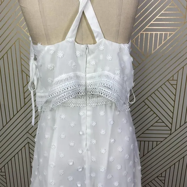 Lioness Cross Back Layered Folk Midaxi Dress in White Boho‎ Size US Small - Image 11