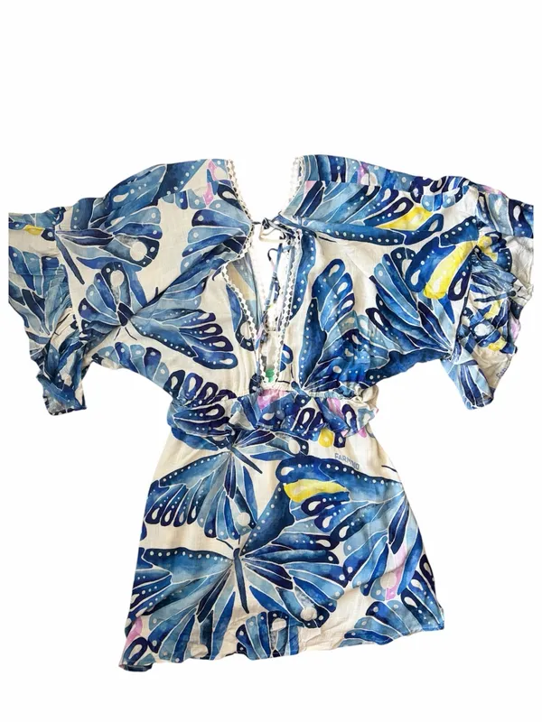 Farm Rio butterfly dolman sleeve mini dress size small - Image 4