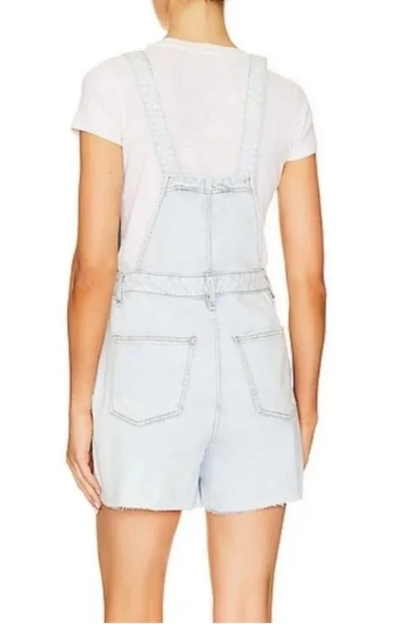 NWT WEWOREWHAT Denim Slit Short Overalls XS - Image 12
