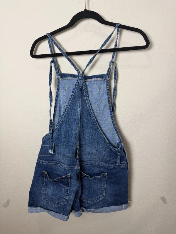2.1 Denim Jean Overalls Shorts Jorts Blue Jeans Size 30 - Image 4