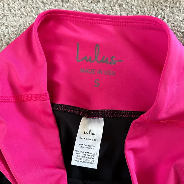 Lulus Goal-Oriented Black Color Block High Impact Leggings and sports bra‎ small - Image 7