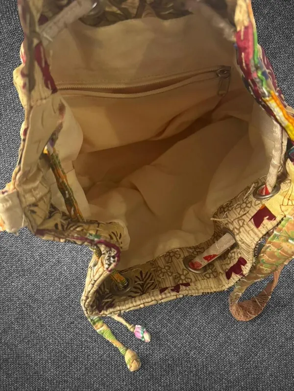 World Market Multicolor Patchwork Drawstring Shoulder Bag - Image 7