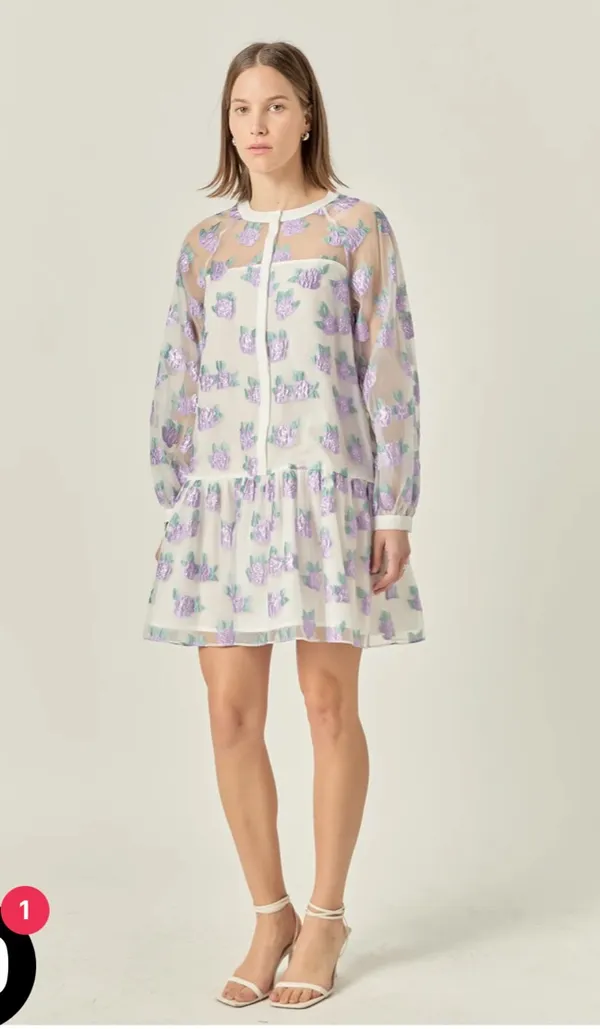 English Factory Floral organza mini dress - Image 3
