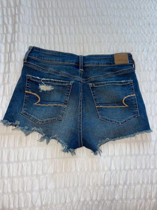 American Eagle Outfitters Distressed Button-Fly Denim Shorts - Image 2