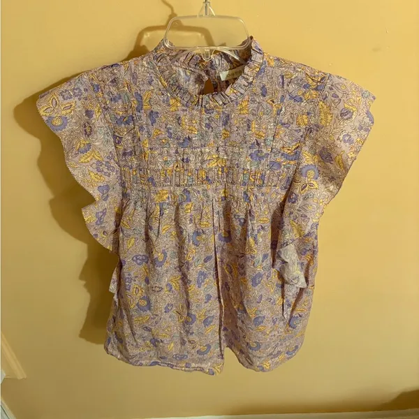 Love the Label Josepha Smocked Floral Blouse in Lavender - Image 3