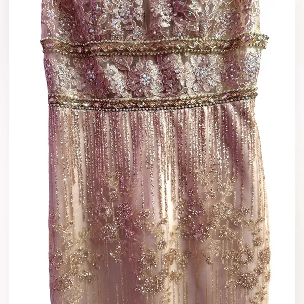 Trendy Rose Gold Sequins Designer Dress NWT - Image 7