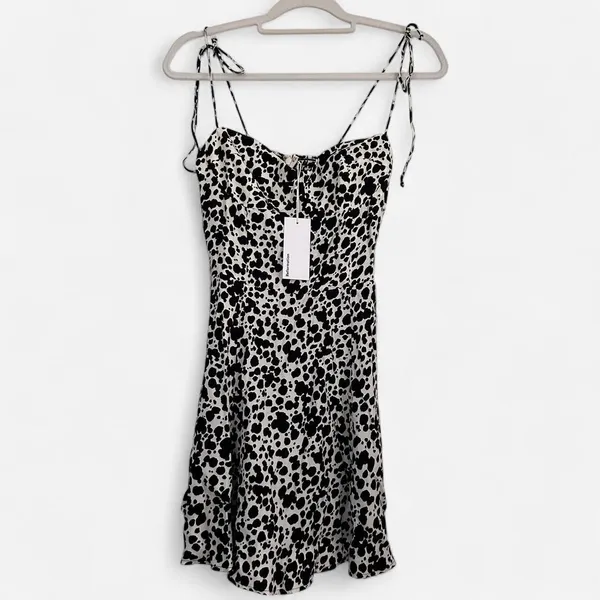 NEW Reformation Saskia rocky animal print spotted mini dress | small maximalist - Image 2