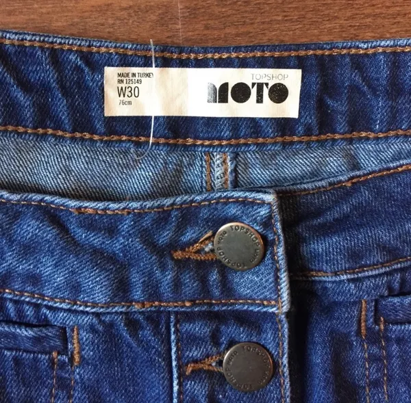 Topshop Moto Button Down Denim Skirt, Size 30W - Image 5