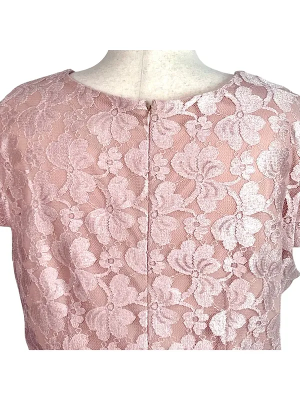 Scarlett Nite Lace Overlay MOB Cocktail Dress Pink 20W Floral Wedding Tea Shower - Image 8