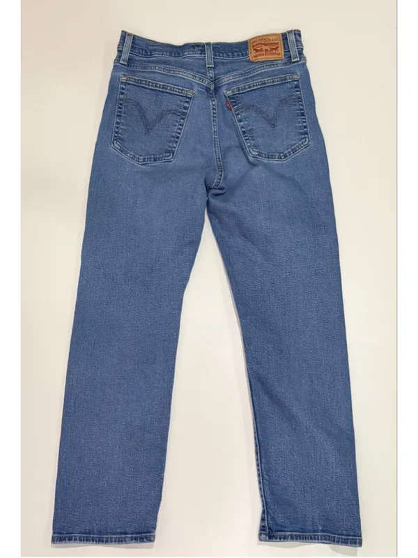 Levi’s Wedgie Straight Jeans Women’s 29 High Rise Distressed 26” Inseam - Image 4