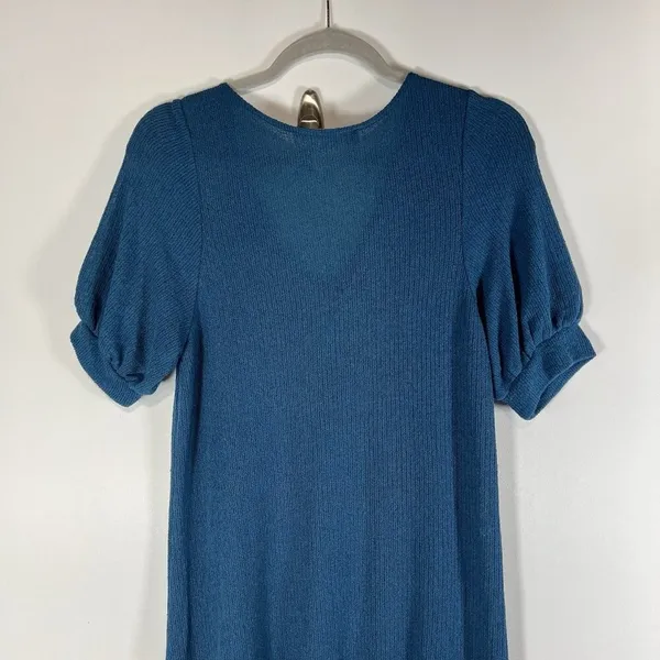 Free People‎ Beach Dress Womens Small Blue Maxi Puff Sleeve Cottage Prairie Boho - Image 10