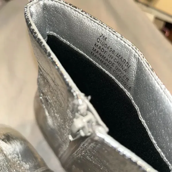 Mia Cracked Silver Metallic Stiletto Heel Dress Boots(Size 7M) - Image 6