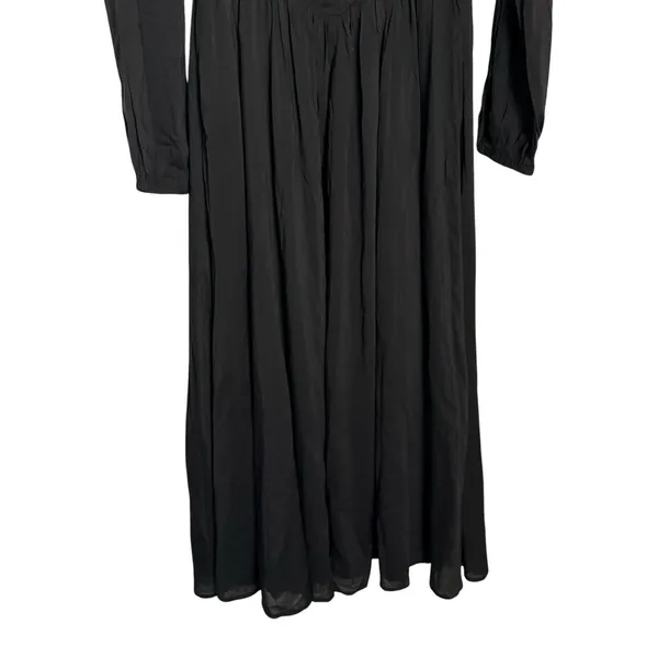 Reformation Oria Organic Cotton Long Sleeve Shirred V-Waist Scoop Midi Dress 0 - Image 10