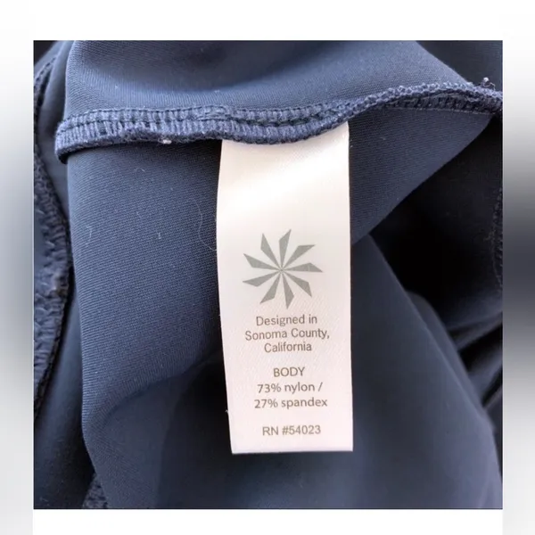 Athleta Stella Tight Leggings Navy Blue Zip Pockets Sz Small Ankle Stretch Pant - Image 12