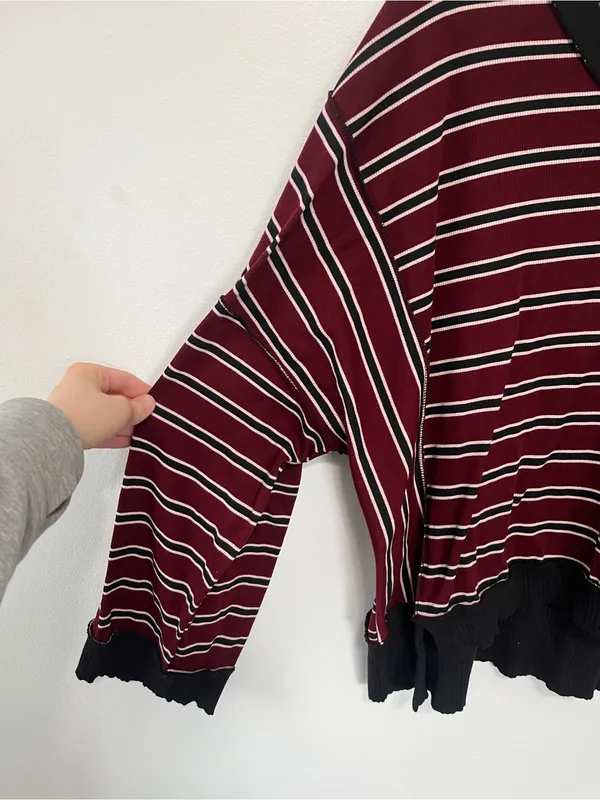Three Bird Nest Striped Long Sleeve Top- Size XL - Image 3