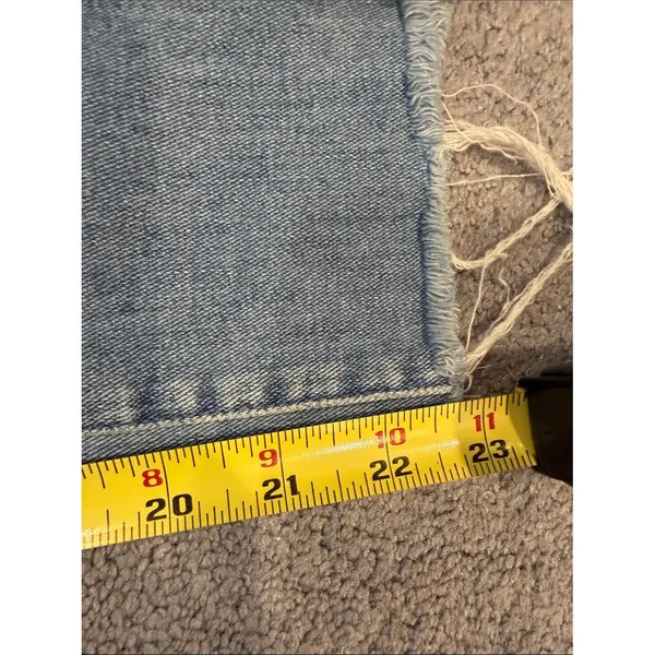 Mother Insider Crop Two Step Fray Jeans When Sparks Fly Blue Size 24 - Image 9