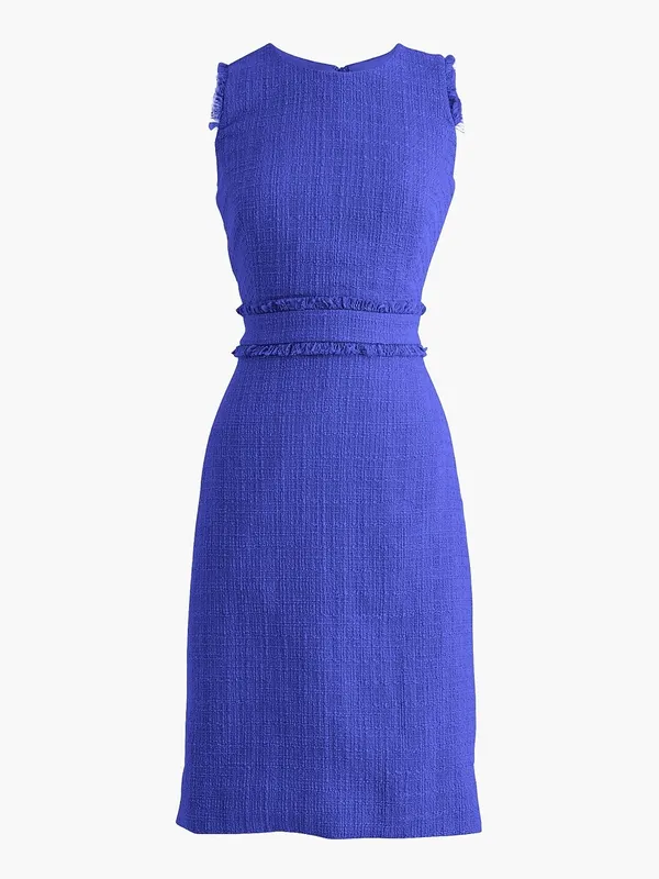 New J. Crew Sheath dress in tweed in Baltik blue size 16 - Image 2
