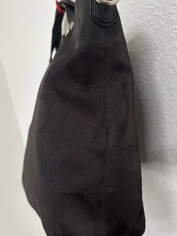 Vtg Y2K Coach Campbell Signature Izzy Fashion Large Black Satchel Purse 26241 - Image 4