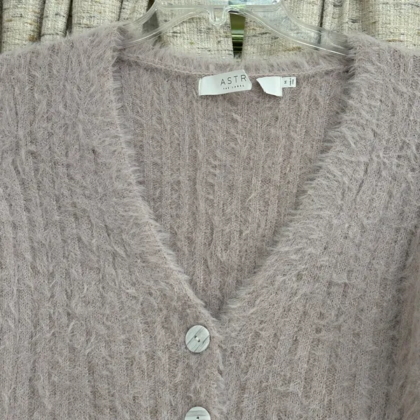 ASTR The Label Amanda V-Neck Fuzzy Cardigan - Image 2