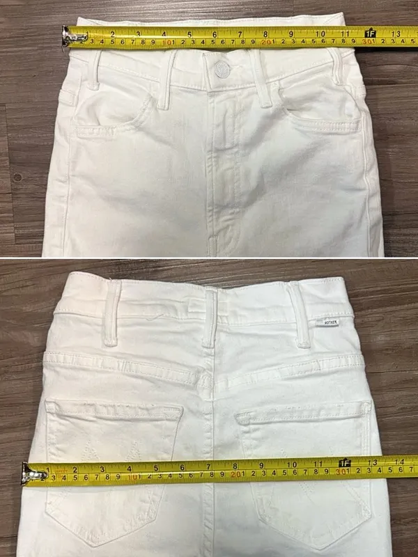MOTHER Hustler Ankle Fray Jeans 23 Fairest of Them All White $228 - Image 8