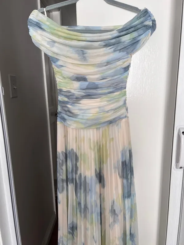 Abercrombie & Fitch Giselle Drop-Waist Mesh Maxi Dress XSP - Image 9