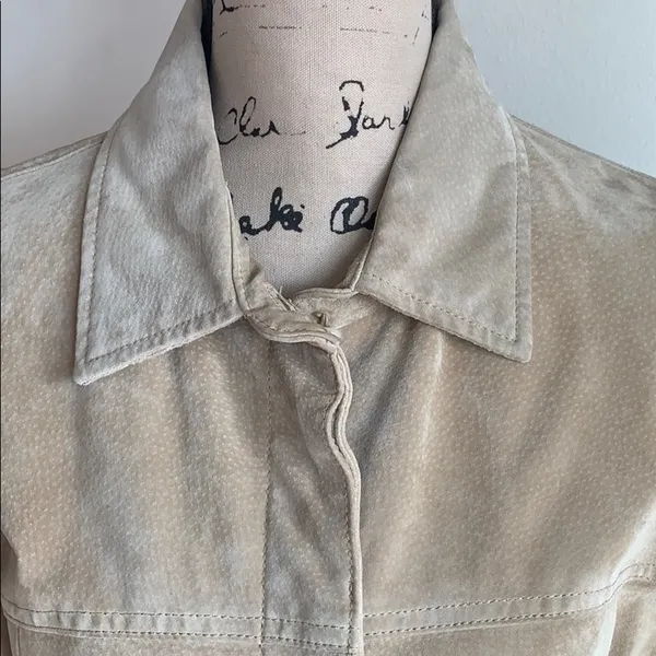 Vintage Live A Little Leather Button Down Jacket Top Size Large - Image 6