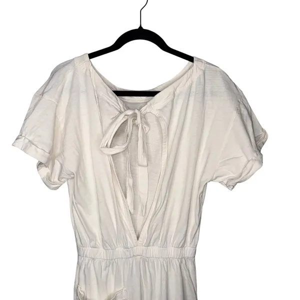 Free‎ People Free-est Jumpsuit Womens Small White Excellent Open Back Tie Detail - Image 7