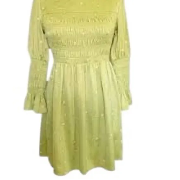Urban Outfitters Mabel Smocked Floral Mini Dress Green Cottagecore Womens Large - Image 5