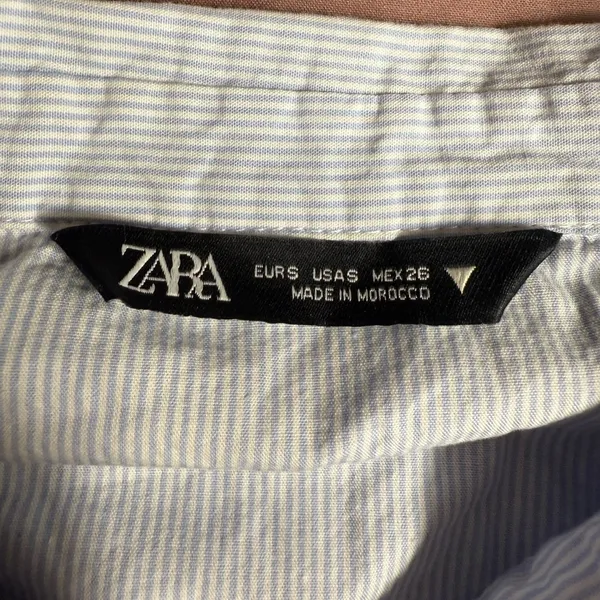 Zara Light Blue Striped Shirt - Image 2