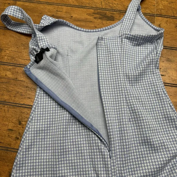 Forever 21 Light Blue Houndstooth Mini Dress Sleeveless Scoop Neck‎ Size S - Image 5