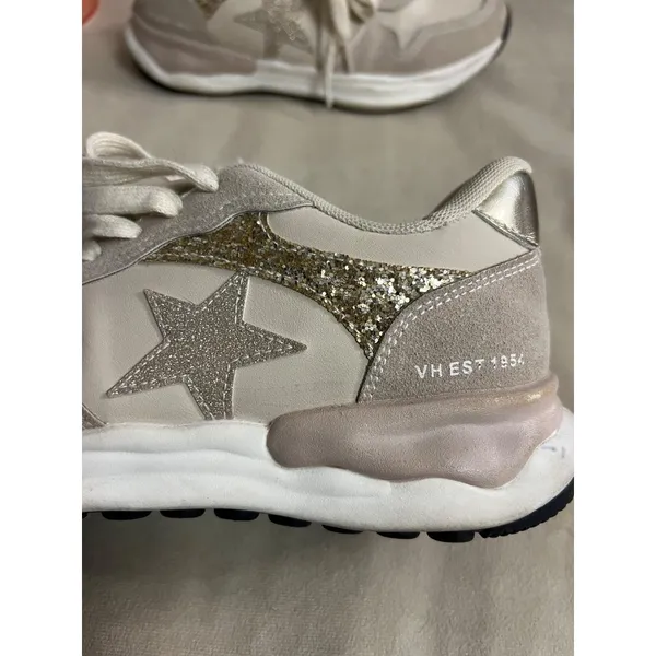 Vintage Havana Glitter Star Sneakers Beige & White Womens Size 8.5 Chic Comfy Sh - Image 13