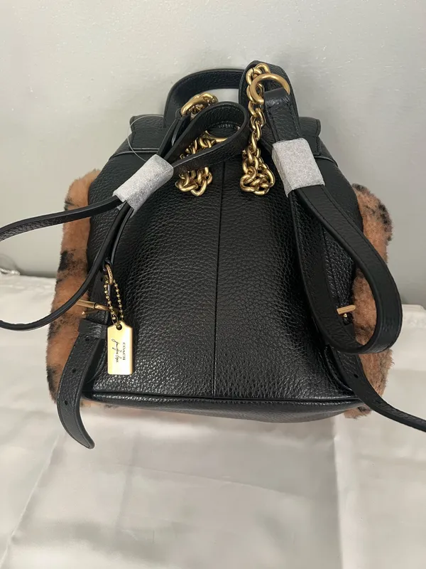 Coach X Jennifer Lopez Pennie Backpack 22 In Signature Shearling - Image 7