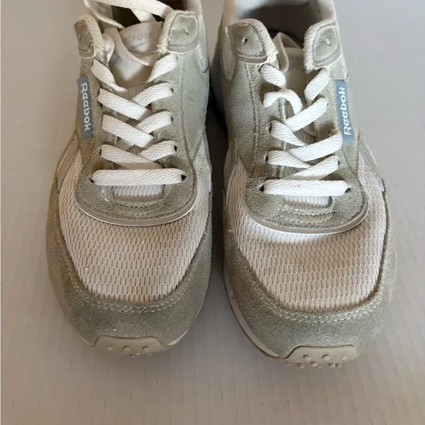 Reebok White and Light Gray Athletic Shoes - Image 3
