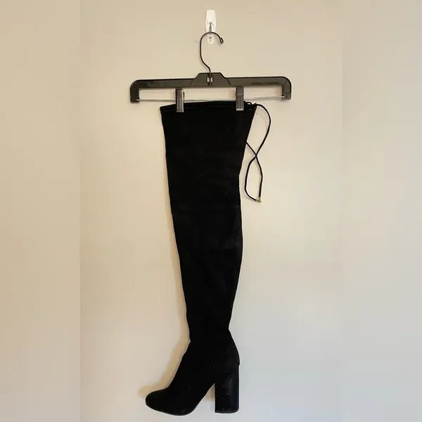 Steve Madden Norri Suede Over-the-Knee Boots, Black, Size 6, EUC - Image 6