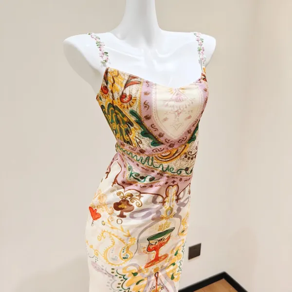 Vibrant Art Print Mermaid Maxi Dress Women Floral - Image 3