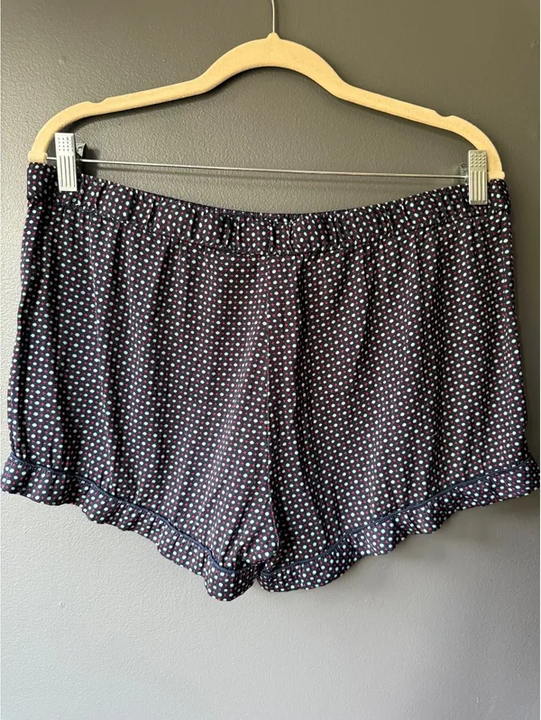 Aerie Polka Dot Ruffle Hem Lounge Shorts with Button Detail - Image 2
