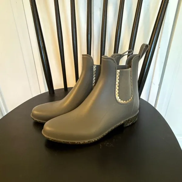 Jack Rogers Sallie green sparkle bottom rain boots size 7 - Image 4