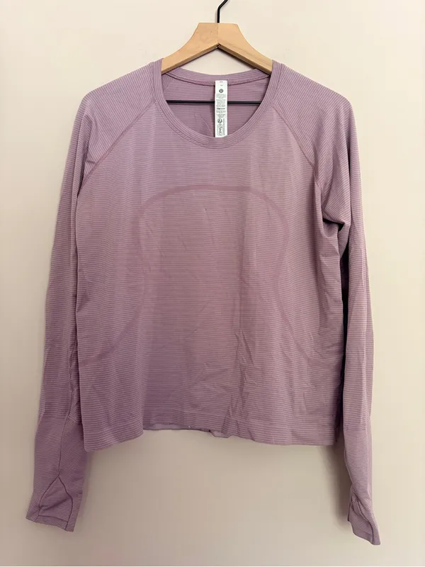 Lululemon Swiftly Tech Waist Length Long-Sleeve Shirt 2.0 Lavender - Image 2