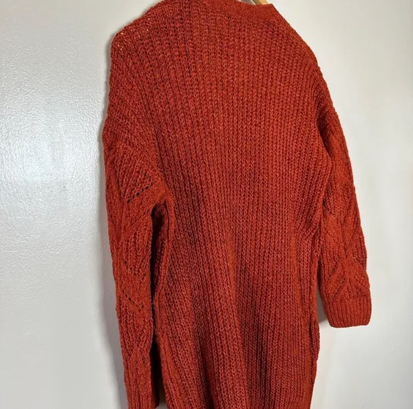 CLEARANCE! Rust Pink Rose Oversized Open Cardigan Size M Like New - Image 4