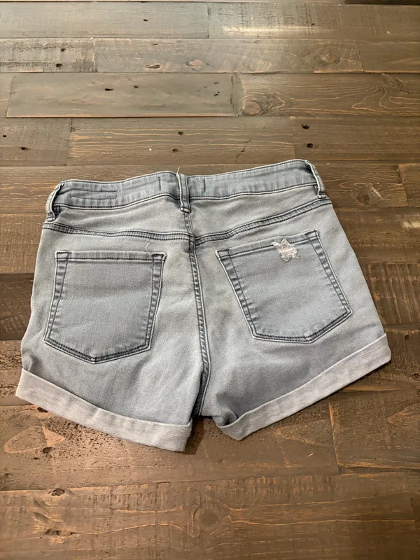 PacSun Bullhead Women’s Distressed Denim Shorts Size 26 Light Wash Cuffed - Image 6