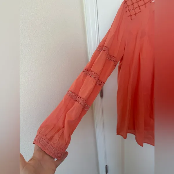 Free People Beaded Blouse Medium - Image 5